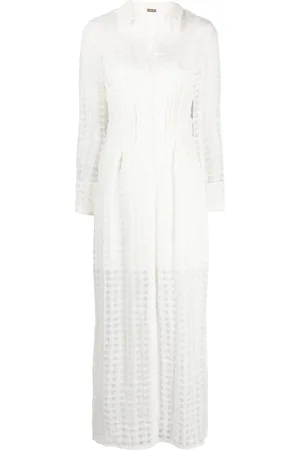 Cult Gaia Pernille checked sheer maxi dress