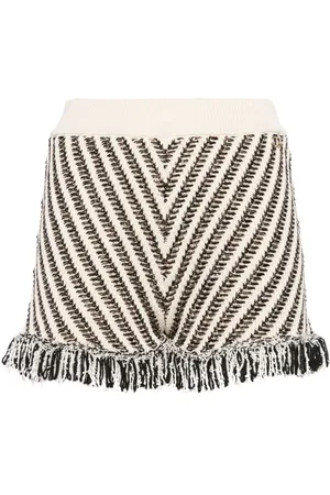 Twin-Set Patterned-jacquard knitted mini shorts