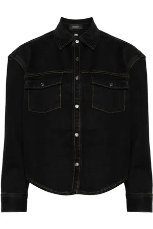 WARDROBE.NYC Curved-hem denim jacket