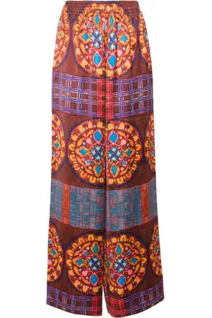 Rianna + Nina Geometric-print wide-leg trousers