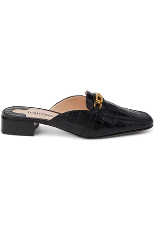 Tom Ford Whitney crocodile-embossed leather mules