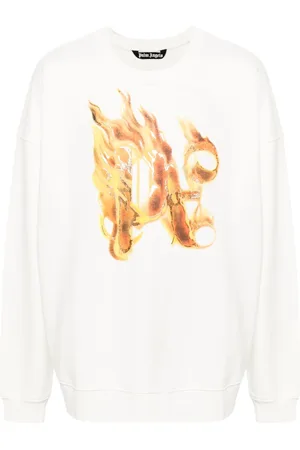 Palm Angels Logo-flame print sweatshirt