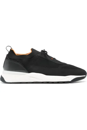 santoni Knitted panelled sneakers