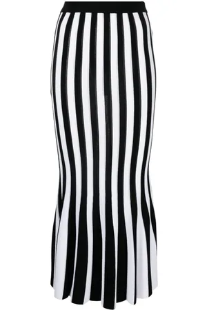 Moschino Striped knitted midi skirt