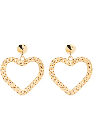 Moschino Heart-shape chain-link clip-on earrings