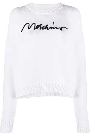 Moschino Logo-embroidered ribbed jumper