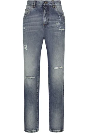 Dolce & Gabbana Loose-legged distressed jeans