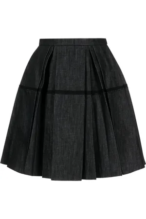 DICE KAYEK High-waisted pleated denim skirt