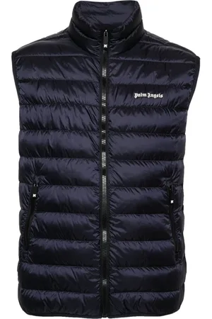 Palm Angels Logo-embroidered padded gilet