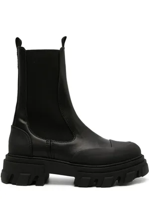 Ganni Cleated faux-leather chelsea boots