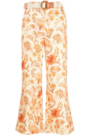 ZIMMERMANN Junie floral-print linen trousers