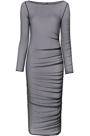MAISON CLOSE Nuit Fauve rufled dress