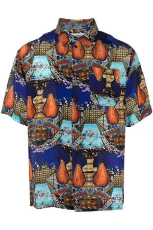 HENRIK VIBSKOV Transfered graphic-print crepe shirt