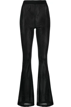 Cynthia Rowley Amelia crystal-embellished mesh trousers