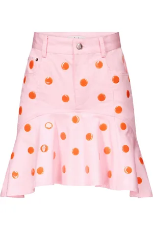 AREA Polka dot-print ruffle-hem skirt