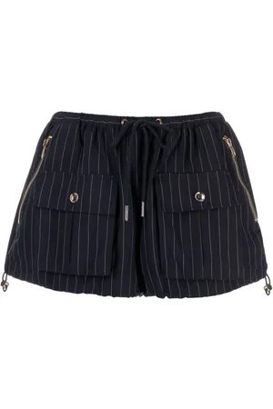 Cynthia Rowley Pinstripe-pattern drawstring-waistband shorts