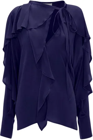Victoria Beckham Tie-detail ruffled silk blouse