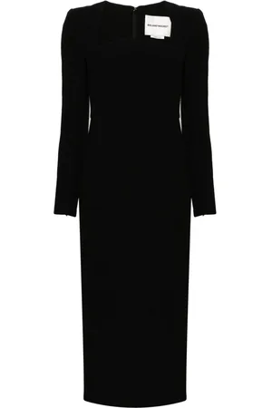 Roland Mouret Curved-neckline wool midi dress
