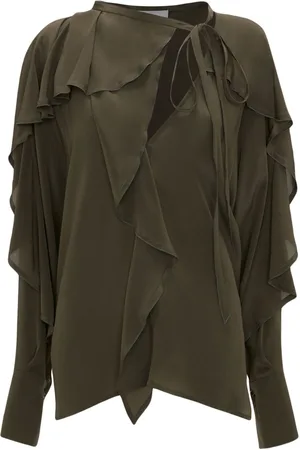 Victoria Beckham Tie-detail ruffled silk blouse