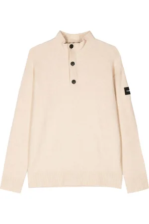 Calvin Klein Logo-appliqué brushed jumper