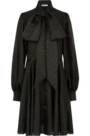 Nina Ricci Leopard-print pussy-bow minidress