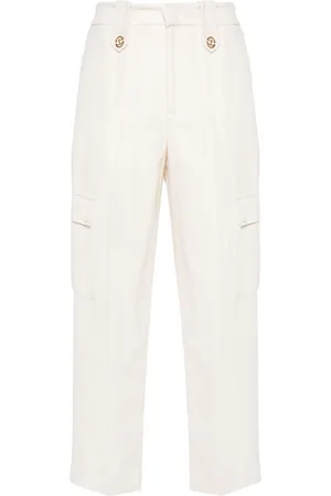 Twin-Set Logo-plaque twill trousers