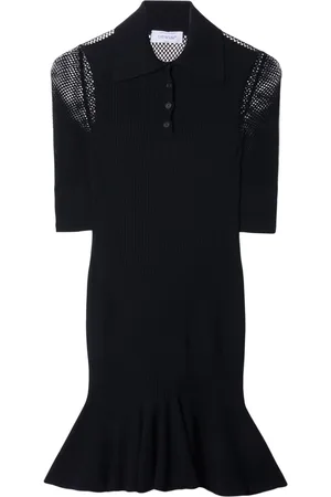 OFF-WHITE Arrow half-sleeve fishnet minidress