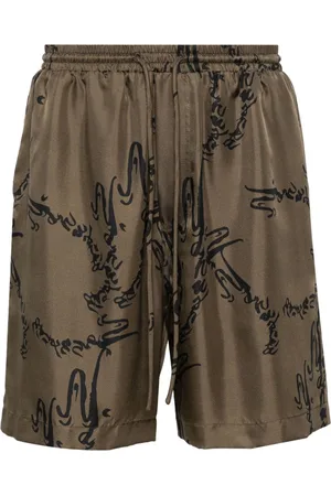 Nanushka Abstract-print silk shorts