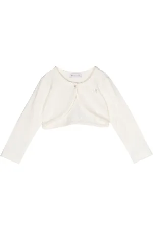 MONNALISA Logo-embellished round-neck cardigan