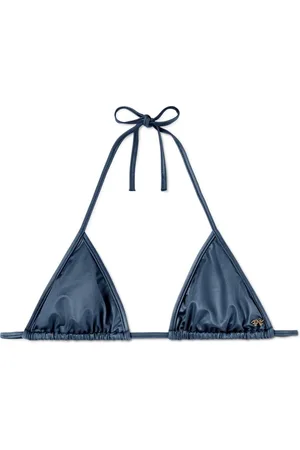 Palm Angels Metallic triangle bikini top
