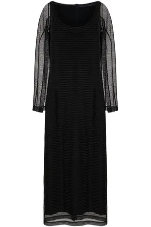 Gloria Coelho Slit-sleeve mesh dress