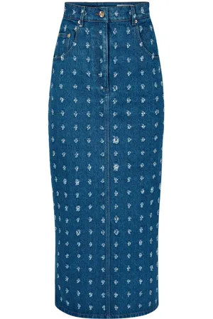 Nina Ricci Distressed denim skirt