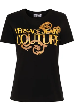 VERSACE Logo-print cotton T-shirt