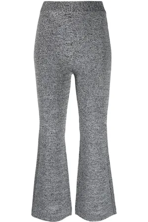Ganni Mélange cropped flared trousers