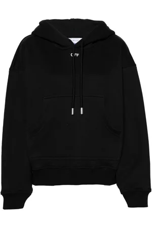 OFF-WHITE Logo-embroidered cotton hoodie