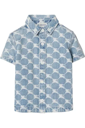 Burberry Equestrian Knight-print washed denim shirt