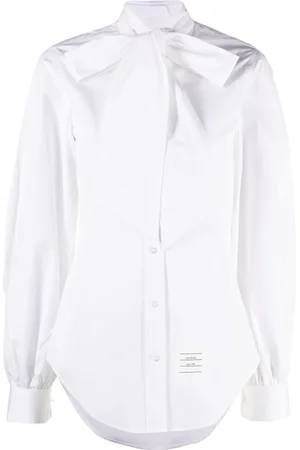 Thom Browne Oversized-bow poplin cotton shirt