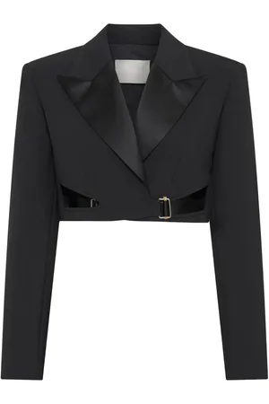 DION LEE Interlock tuxedo cropped blazer