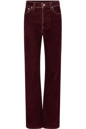 Paco rabanne High-waist straight-leg velvet trousers