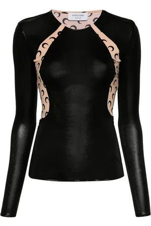 Marine Serre Crescent Moon-print draped top