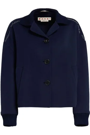 Marni Decorative-stitching wool-blend shirt jacket