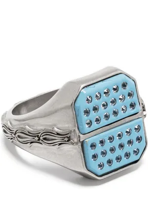 Maison Margiela Enamel rhinestone-embellished signet ring