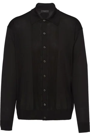 Prada Spread-collar silk cardigan