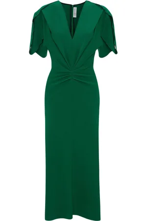 Victoria Beckham V-neck gathered midi dress