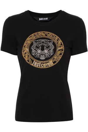 Roberto Cavalli Rhinestone-embellished logo T-shirt