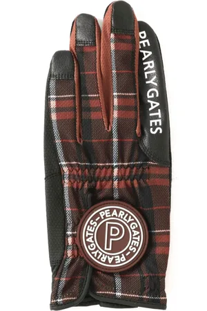 PEARLY GATES Logo-appliqué plaid gloves