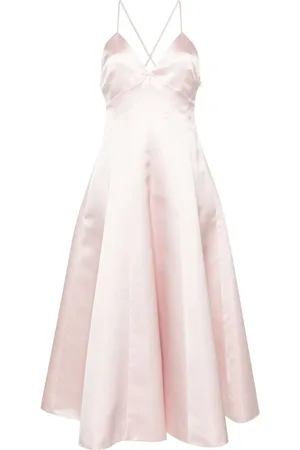 Serafini V-neck satin midi dress