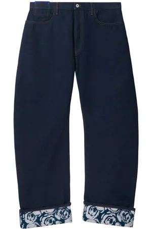Burberry Logo-patch cotton wide-leg jeans