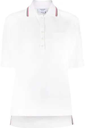 Thom Browne RWB-stripe seersucker polo top