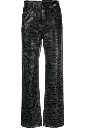 Karl Lagerfeld Animal-print straight-leg jeans